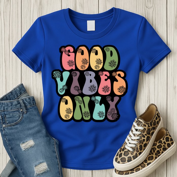 Good Vibes Only Retro 80's Hip Womens T-Shirt