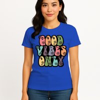 Good Vibes Only Retro 80's Hip Womens T-Shirt