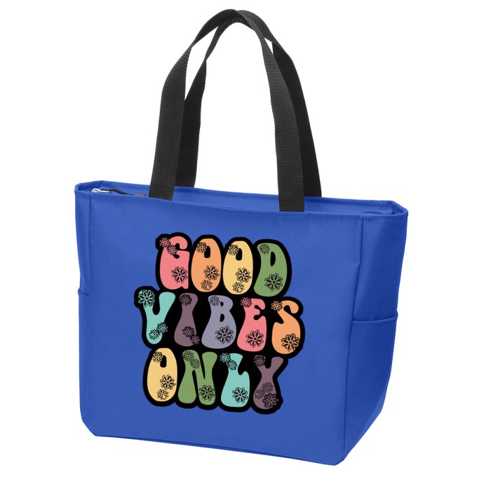 Good Vibes Only Retro 80's Hip Zip Tote Bag