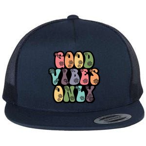 Good Vibes Only Retro 80's Hip Flat Bill Trucker Hat