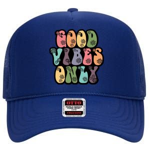 Good Vibes Only Retro 80's Hip High Crown Mesh Back Trucker Hat