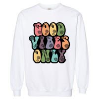 Good Vibes Only Retro 80's Hip Garment-Dyed Sweatshirt