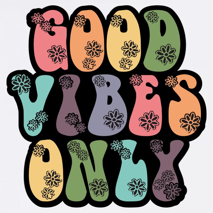 Good Vibes Only Retro 80's Hip Garment-Dyed Sweatshirt