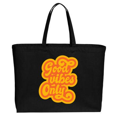 Good Vibes Only Vintage Cotton Canvas Jumbo Tote