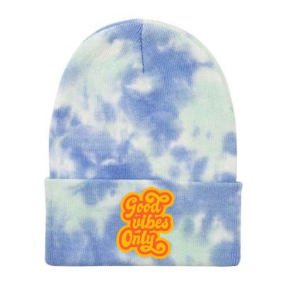 Good Vibes Only Vintage Tie Dye 12in Knit Beanie