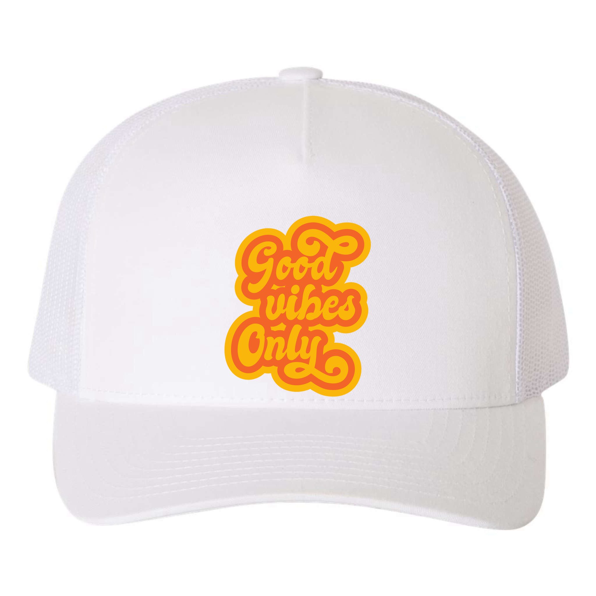 Good Vibes Only Vintage Yupoong Adult 5-Panel Trucker Hat