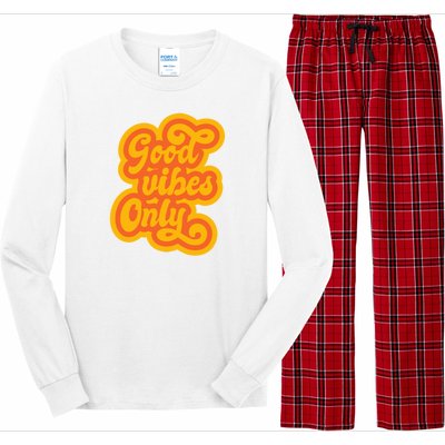 Good Vibes Only Vintage Long Sleeve Pajama Set