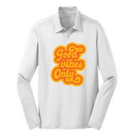 Good Vibes Only Vintage Silk Touch Performance Long Sleeve Polo