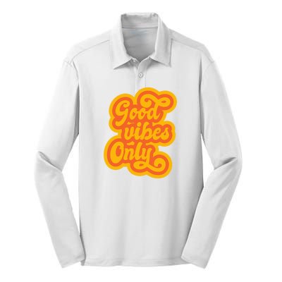 Good Vibes Only Vintage Silk Touch Performance Long Sleeve Polo