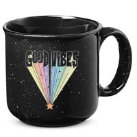 Good Vibes Retro Rainbow 15oz Campfire Ceramic Mug