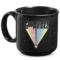 Good Vibes Retro Rainbow 15oz Campfire Ceramic Mug