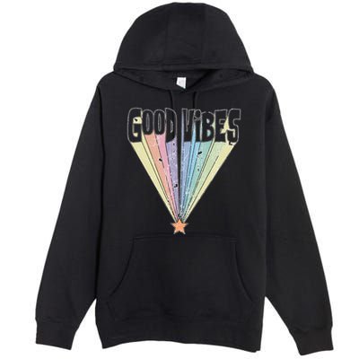 Good Vibes Retro Rainbow Premium Pullover Hoodie