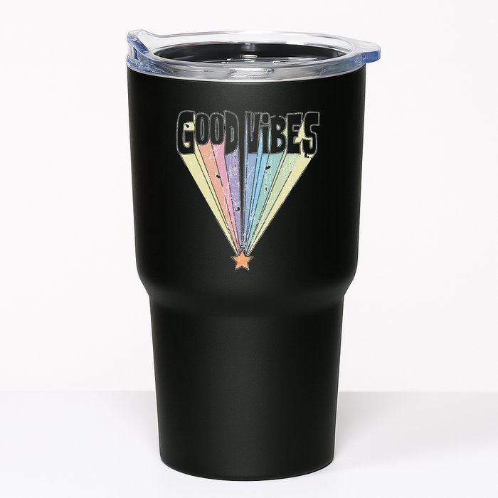 Good Vibes Retro Rainbow Tumbler
