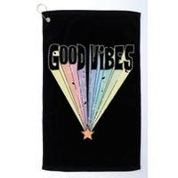 Good Vibes Retro Rainbow Golf Towel