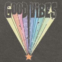 Good Vibes Retro Rainbow Cotton Canvas Backpack