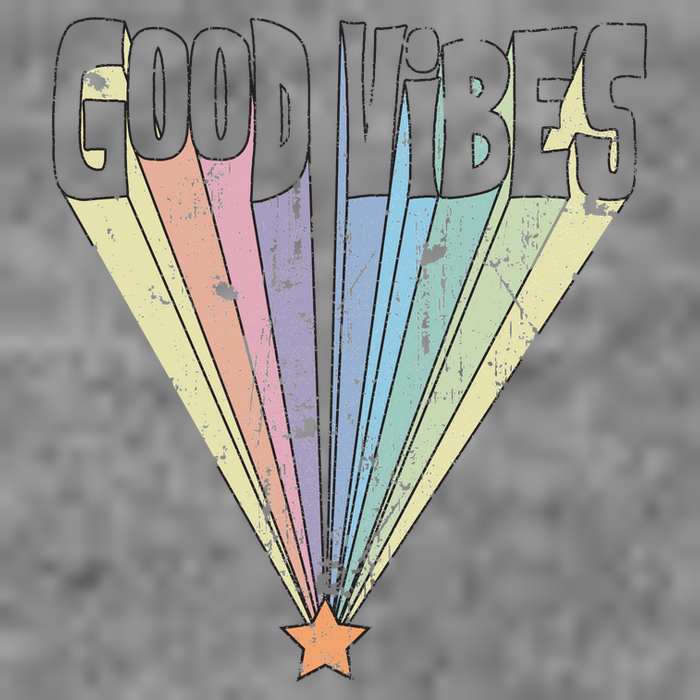 Good Vibes Retro Rainbow 7-Panel Snapback Hat