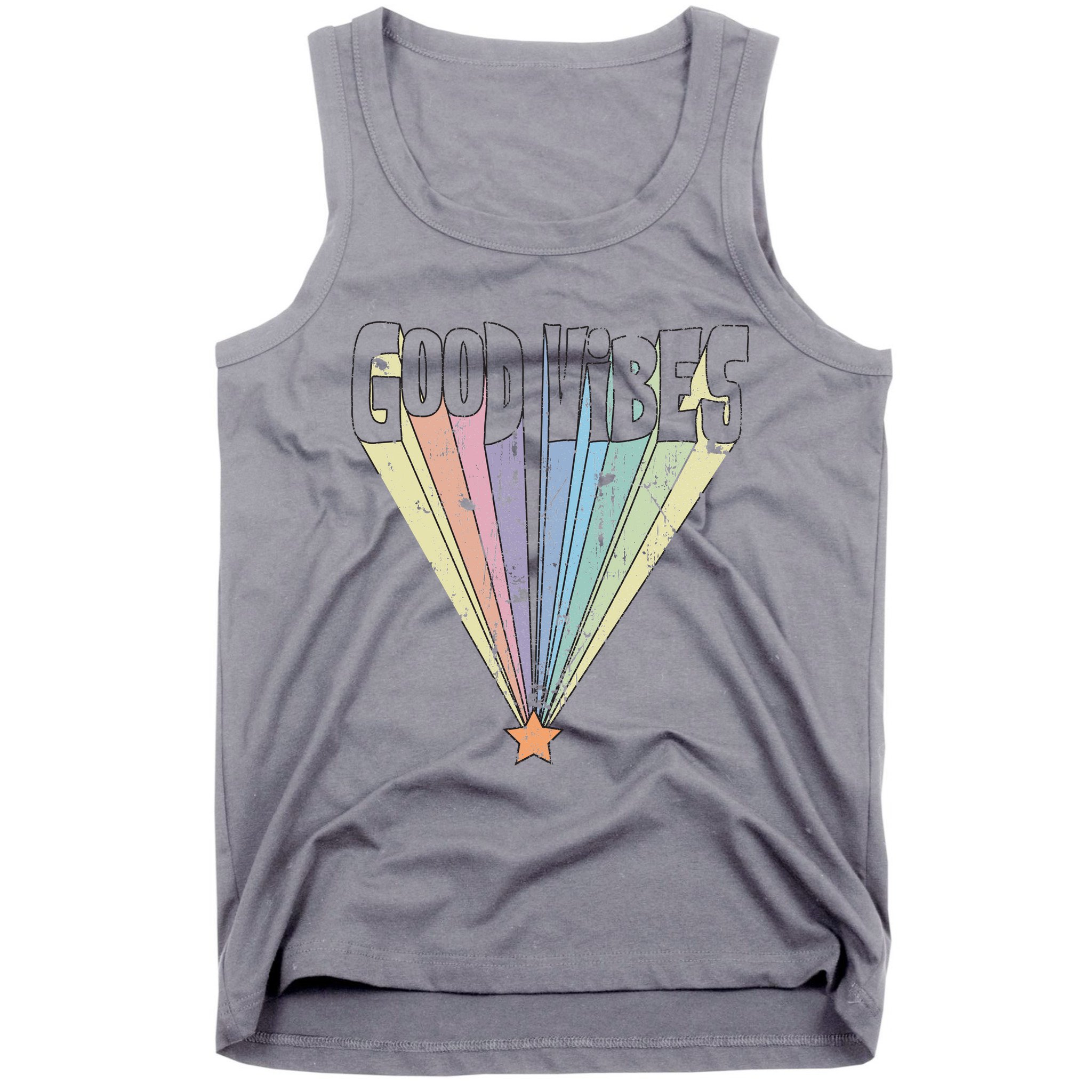 Good Vibes Retro Rainbow Tank Top