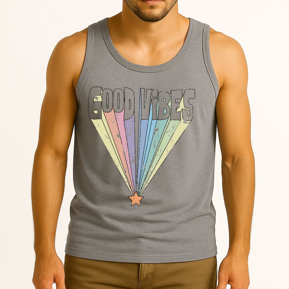 Good Vibes Retro Rainbow Tank Top