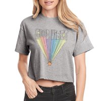 Good Vibes Retro Rainbow Crop Top