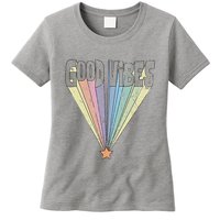 Good Vibes Retro Rainbow Womens T-Shirt