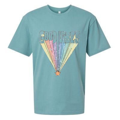 Good Vibes Retro Rainbow Sueded Cloud Jersey T-Shirt