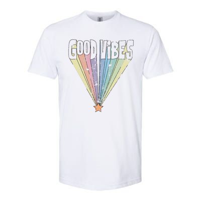 Good Vibes Retro Rainbow Softstyle® CVC T-Shirt