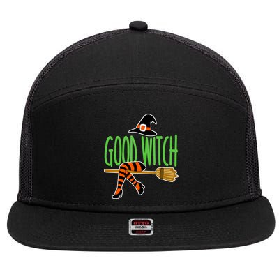 Good Witch Funny Halloween 7 Panel Mesh Trucker Snapback Hat