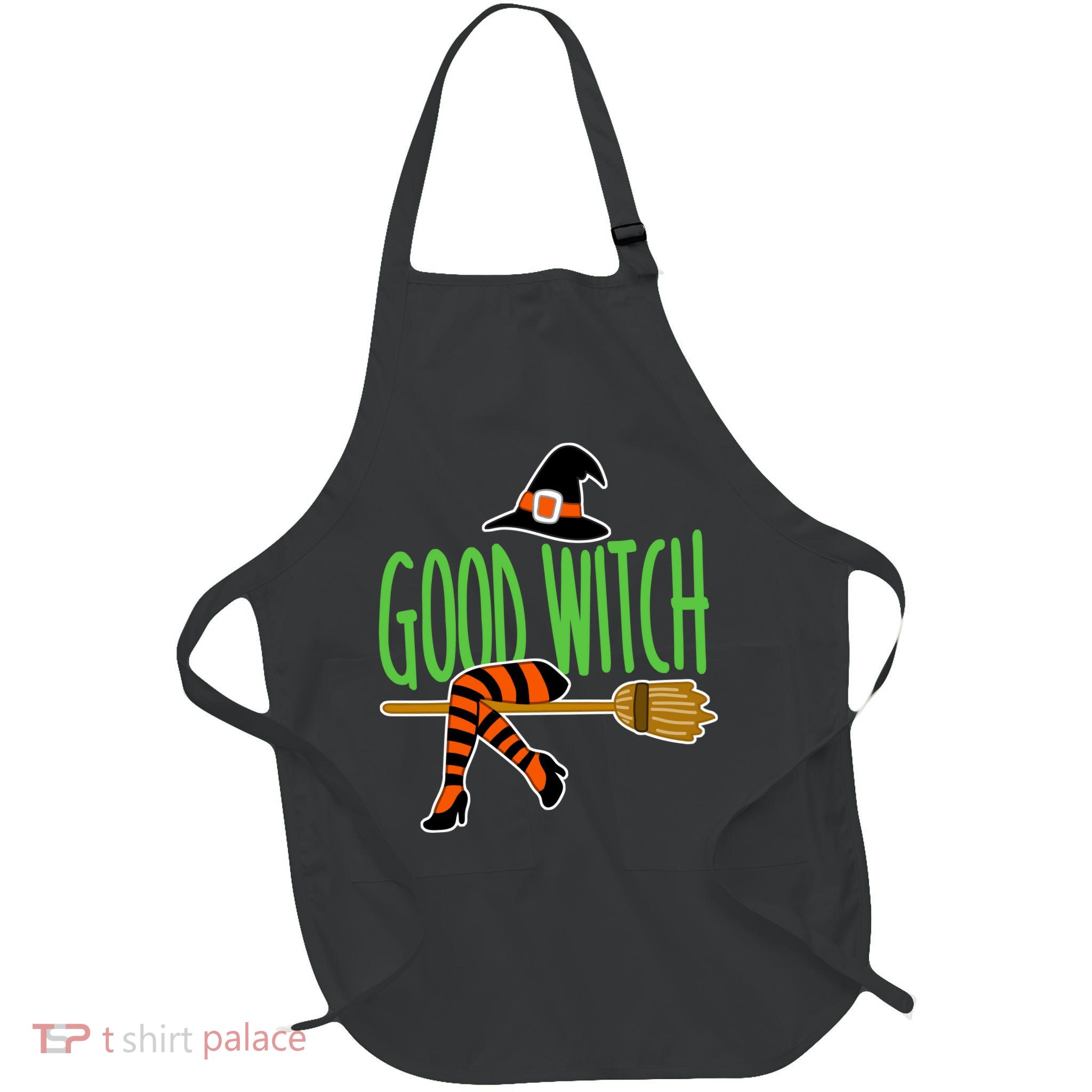Good Witch Funny Halloween Full-Length Apron With Pockets