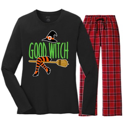 Good Witch Funny Halloween Women's Long Sleeve Flannel Pajama Set 