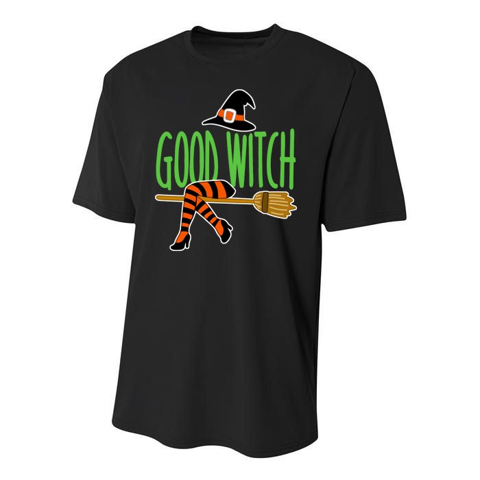 Good Witch Funny Halloween Youth Performance Sprint T-Shirt