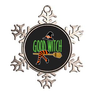 Good Witch Funny Halloween Metallic Star Ornament