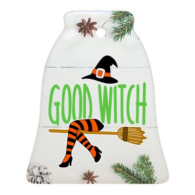 Good Witch Funny Halloween Ceramic Bell Ornament