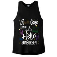 Goodbye Computer Screen Hello Sunscreen Ladies PosiCharge Tri-Blend Wicking Tank