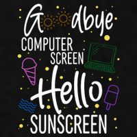 Goodbye Computer Screen Hello Sunscreen Ladies PosiCharge Tri-Blend Wicking Tank