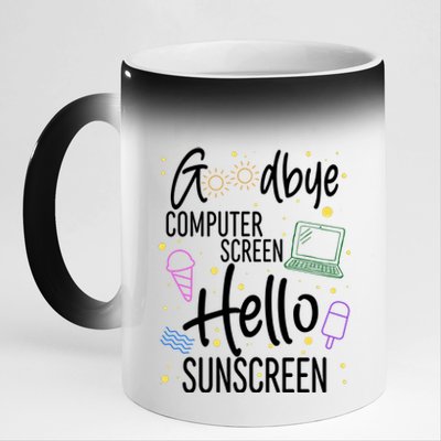 Goodbye Computer Screen Hello Sunscreen 11oz Black Color Changing Mug