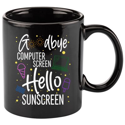 Goodbye Computer Screen Hello Sunscreen 11oz C Handle Ceramic Mug