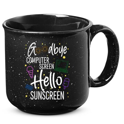Goodbye Computer Screen Hello Sunscreen 15oz Campfire Ceramic Mug