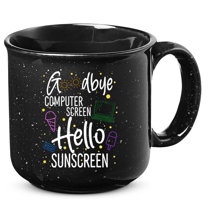Goodbye Computer Screen Hello Sunscreen 15oz Campfire Ceramic Mug