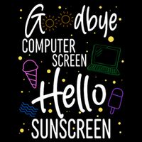 Goodbye Computer Screen Hello Sunscreen Cropped Pullover Crew