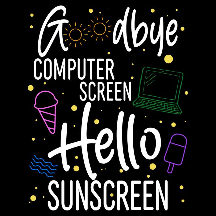 Goodbye Computer Screen Hello Sunscreen Cropped Pullover Crew