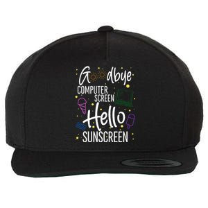 Goodbye Computer Screen Hello Sunscreen Wool Snapback Cap