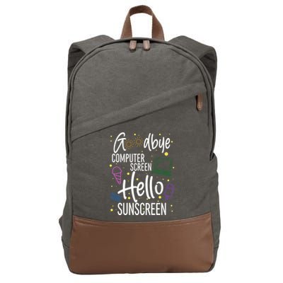 Goodbye Computer Screen Hello Sunscreen Cotton Canvas Backpack