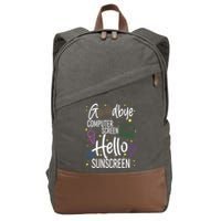 Goodbye Computer Screen Hello Sunscreen Cotton Canvas Backpack