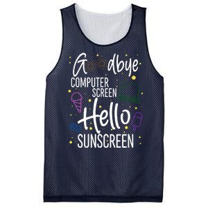 Goodbye Computer Screen Hello Sunscreen Mesh Reversible Basketball Jersey Tank