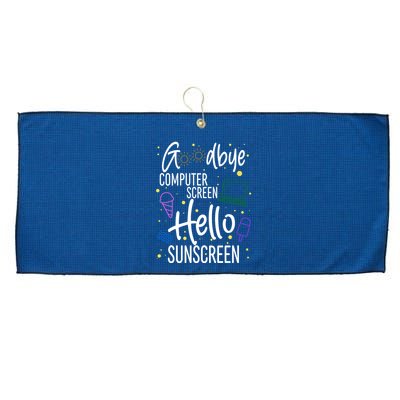 Goodbye Computer Screen Hello Sunscreen Large Microfiber Waffle Golf Towel