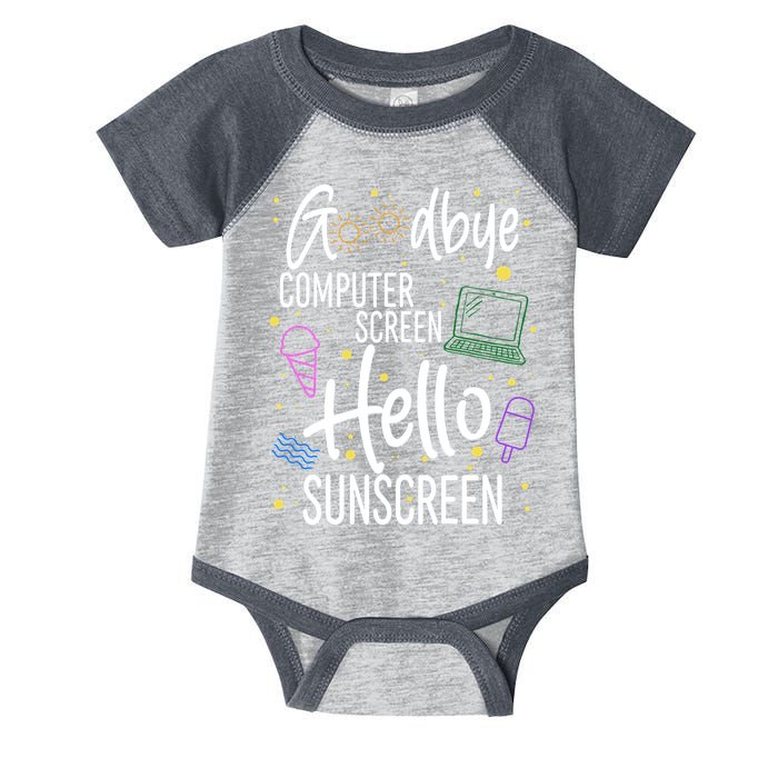 Goodbye Computer Screen Hello Sunscreen Infant Baby Jersey Bodysuit