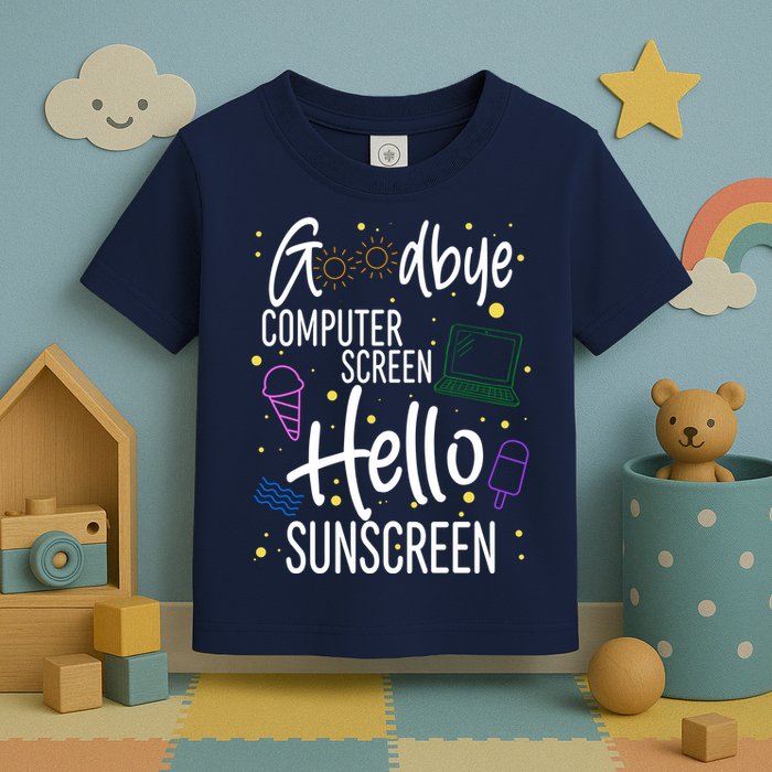Goodbye Computer Screen Hello Sunscreen Toddler T-Shirt
