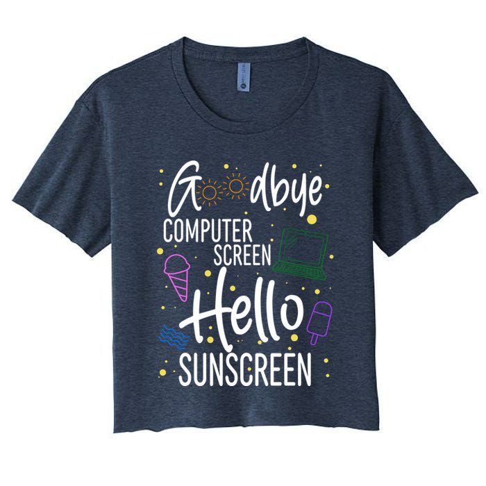 Goodbye Computer Screen Hello Sunscreen Crop Top