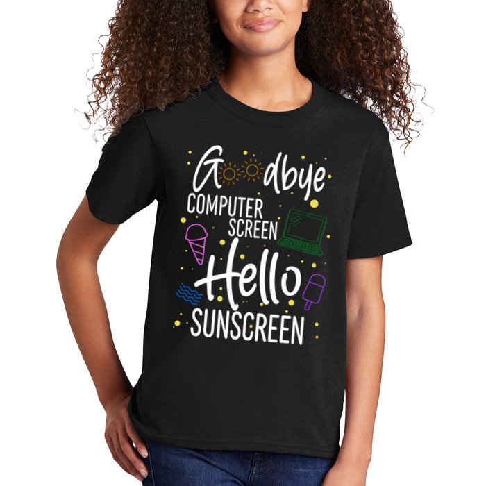Goodbye Computer Screen Hello Sunscreen Kids T-Shirt