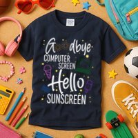 Goodbye Computer Screen Hello Sunscreen Kids T-Shirt